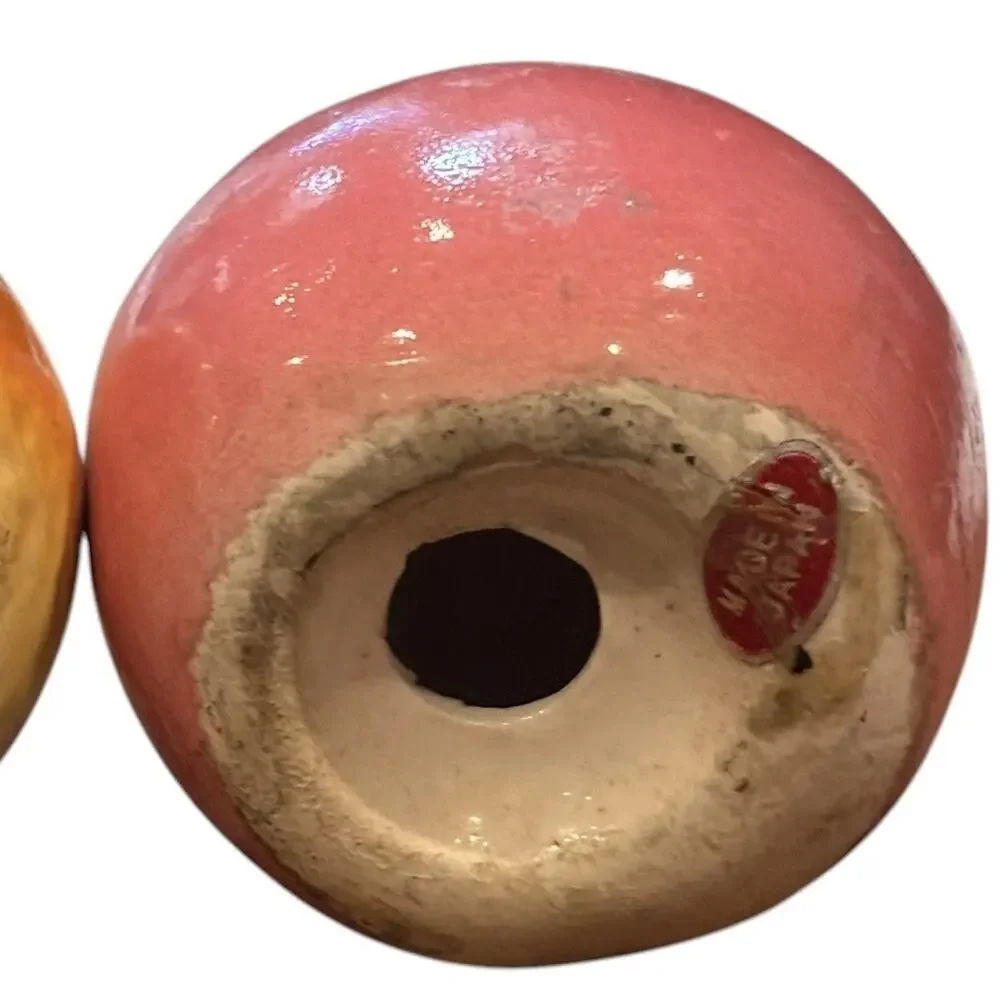 Vintage 1950s Glazed Apple & Tangerine Ceramic Salt & Pepper Shakers Japan